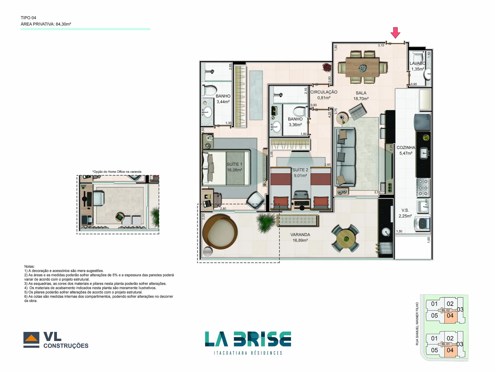 Apartamento tipo 04 – Opção office